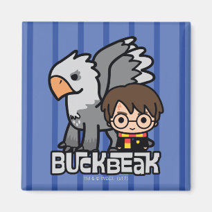 Cartoon Harry Potter and Buckbeak Magnet