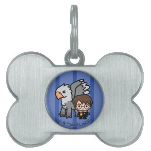 Cartoon Harry Potter and Buckbeak Pet ID Tag