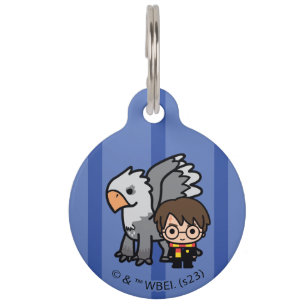 Cartoon Harry Potter and Buckbeak Pet Tag
