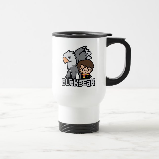 Cartoon Harry Potter and Buckbeak Travel Mug (Right)