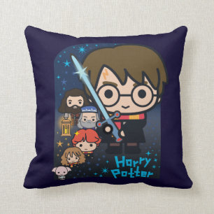 Cartoon Harry Potter Chamber of Secrets Graphic Cushion