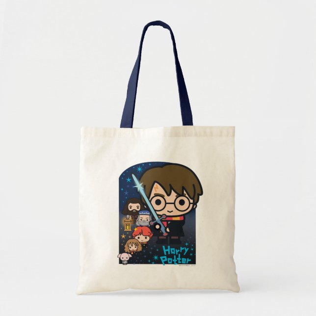 Cartoon Harry Potter Chamber of Secrets Graphic Tote Bag (Front)