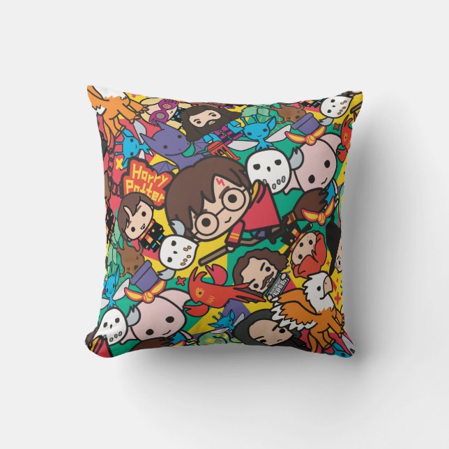 Cartoon Harry Potter Character Toss Pattern Cushion (Front)