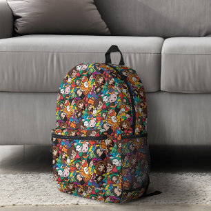 Cartoon Harry Potter Character Toss Pattern Printed Backpack