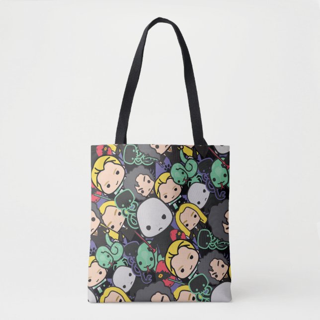 Cartoon Harry Potter Death Eaters Toss Pattern Tote Bag (Front)
