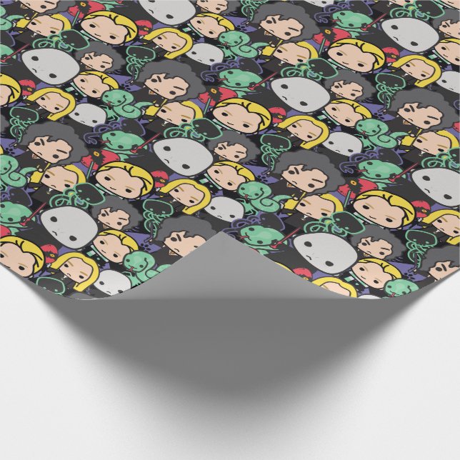 Cartoon Harry Potter Death Eaters Toss Pattern Wrapping Paper (Corner)
