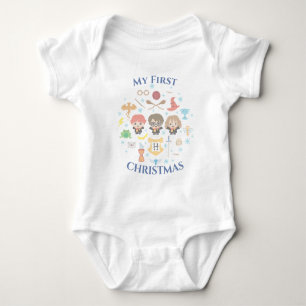 Cartoon Harry Potter First Christmas Cross-stitch Baby Bodysuit