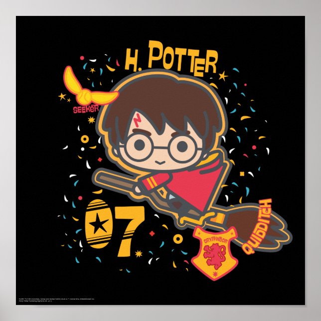 Cartoon Harry Potter Quidditch Seeker Poster (Front)