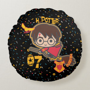 Cartoon Harry Potter Quidditch Seeker Round Cushion