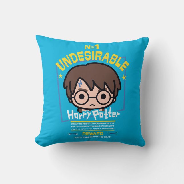 Cartoon Harry Potter Wanted Poster Graphic Cushion (Front)