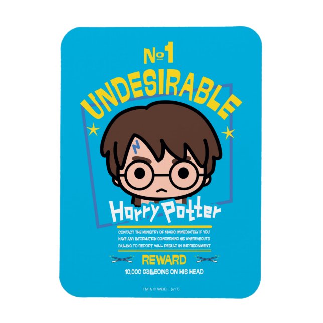 Cartoon Harry Potter Wanted Poster Graphic Magnet (Vertical)