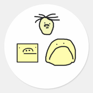 cartoon head classic round sticker