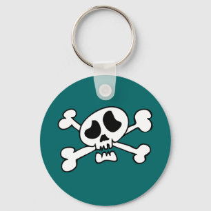 Cartoon head skull key ring