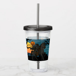 cartoon Headless Horseman Halloween/Autumn Acrylic Tumbler