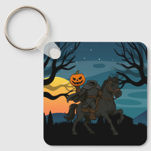 cartoon Headless Horseman Halloween/Autumn Key Ring
