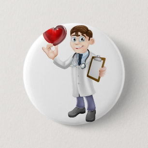 Cartoon Heart Doctor 6 Cm Round Badge