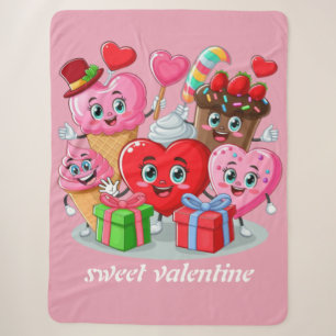 Cartoon Heart & Sweet friends valentine's day Sherpa Blanket