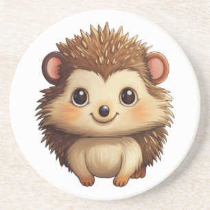 Cartoon hedgehog illustration coaster