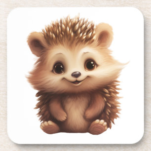 Cartoon hedgehog illustration coaster