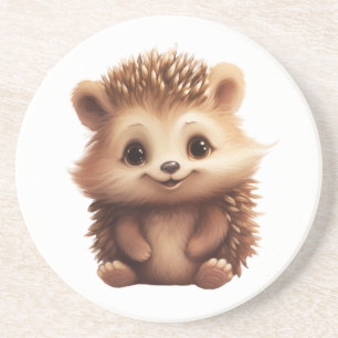 Cartoon hedgehog illustration coaster