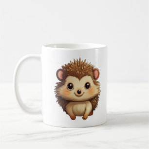 Cartoon hedgehog illustration coffee mug