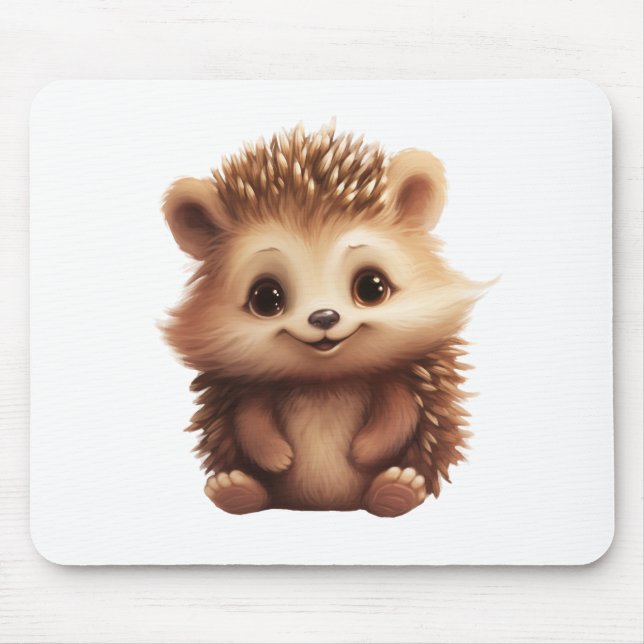 Cartoon hedgehog illustration mouse pad (Front)