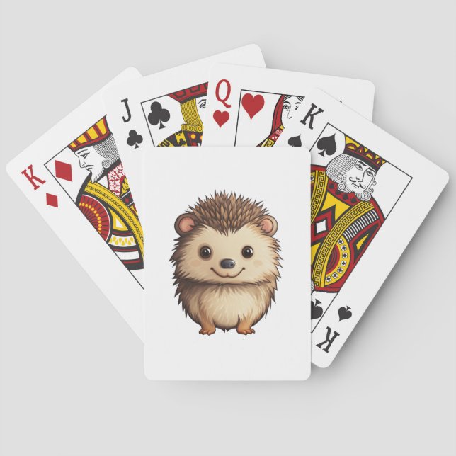 Cartoon hedgehog illustration playing cards (Back)