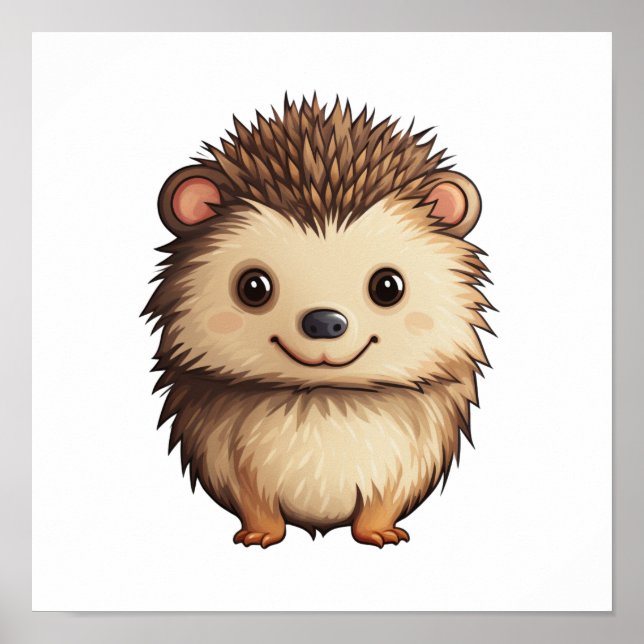 Cartoon hedgehog illustration poster (Front)