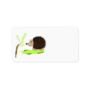 Cartoon Hedgehog Label
