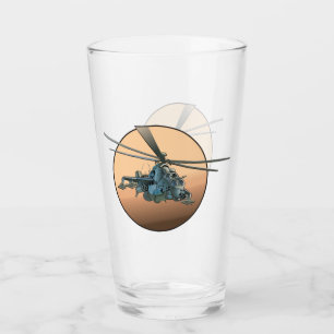Cartoon helicopter glass