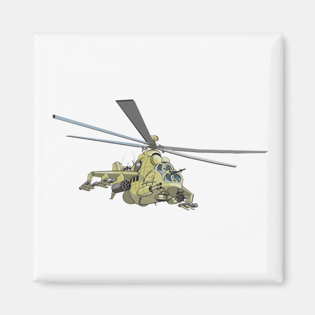 Cartoon Helicopter "Hind" Magnet (Front)