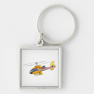 Cartoon Helicopter Key Ring