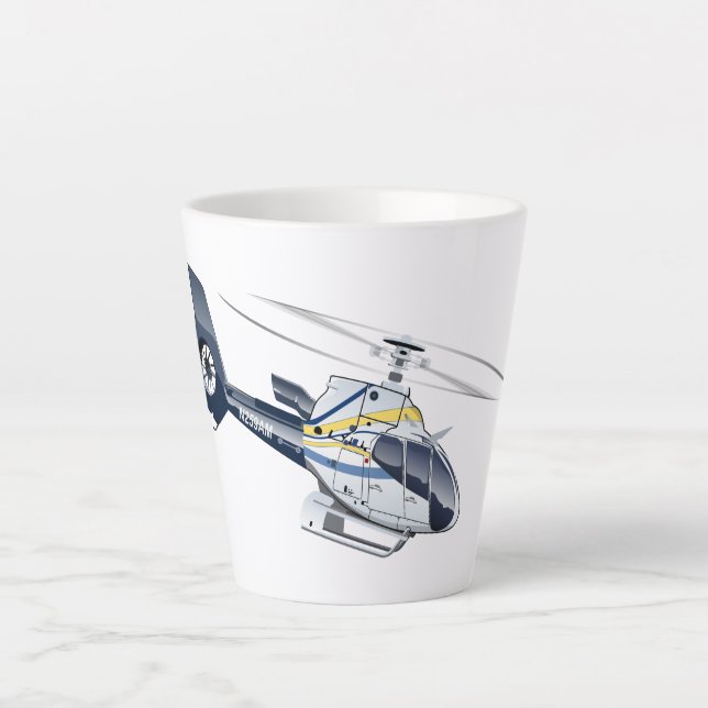 Cartoon Helicopter Latte Mug (Front)