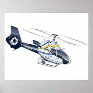 Cartoon Helicopter Poster