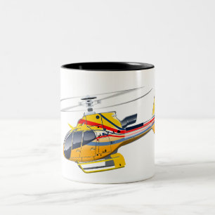 Cartoon Helicopter Two-Tone Coffee Mug