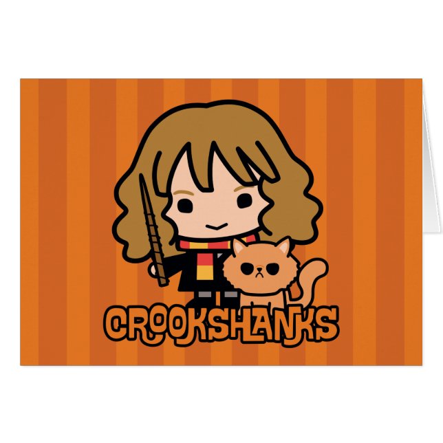 Cartoon Hermione and Crookshanks (Front Horizontal)