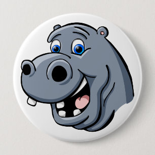 Cartoon Hippo 10 Cm Round Badge