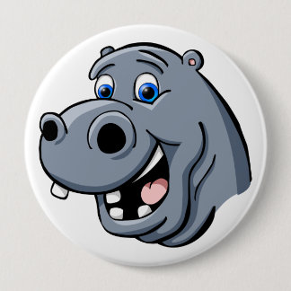 Cartoon Hippo 10 Cm Round Badge
