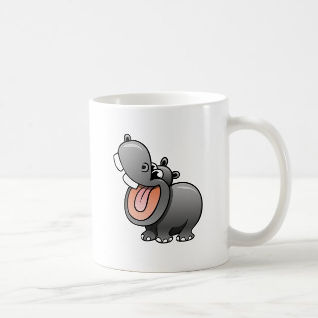 Cartoon Hippo Coffee Mug (Right)