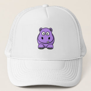 cartoon-hippo cute adorable friendly purple trucker hat