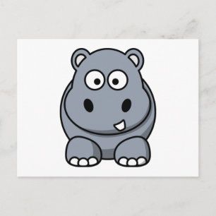 Cartoon Hippo Postcard