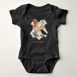 Cartoon Hogwarts Crest Baby Bodysuit