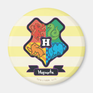 Cartoon Hogwarts Crest Magnet