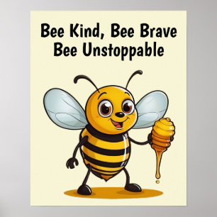 Cartoon Honey Bee Poster