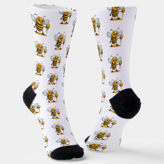Cartoon Honey Bee Socks