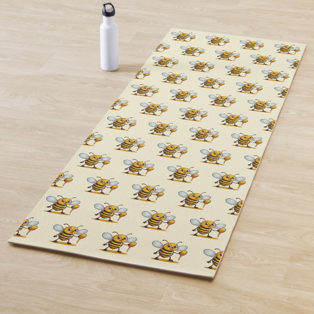Cartoon Honey Bee Yoga Mat (In Situ)