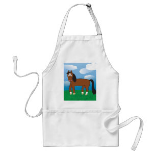 Cartoon Horse Bay with white socks Standard Apron
