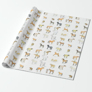 Cartoon Horse Breeds wrapping paper