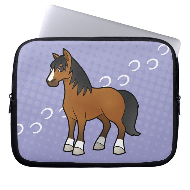 Cartoon Horse Laptop Sleeve (Front)