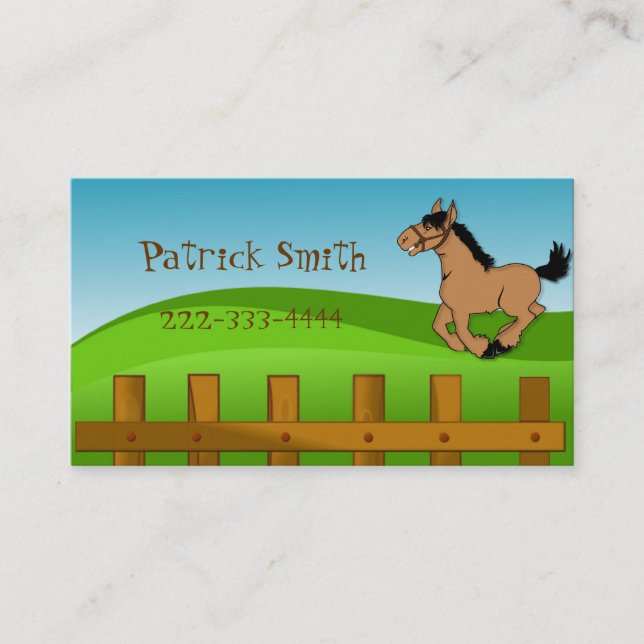 Cartoon Horse Play Date Card (Front)